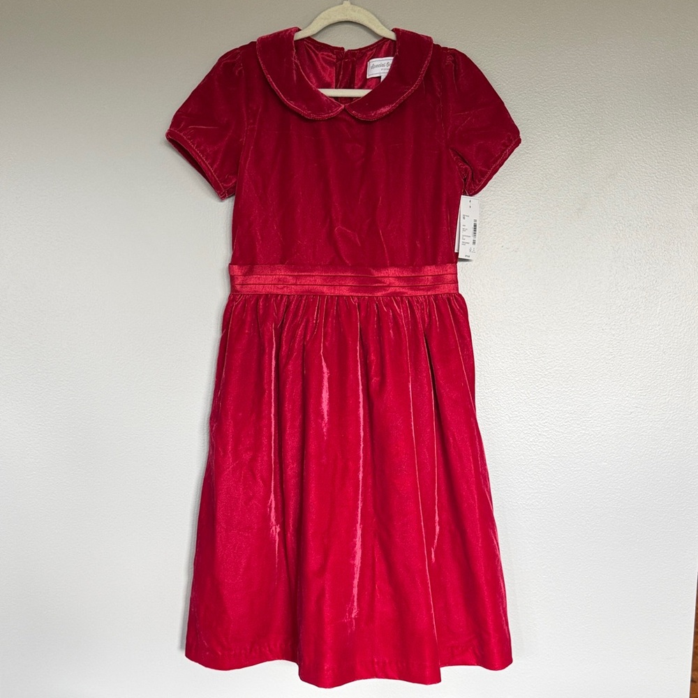NWT Red Velvet Dress with Peter Pan Collar